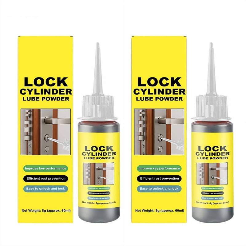 Graphite Lubricant Powder, Lock Cylinder Lube Powder With No Dust, Home Products For Window Guides, Car Locks, Bearings, Keys, Door Guides & Anti-Theft Door Lock Hinge (2 Pcs) - Image 1